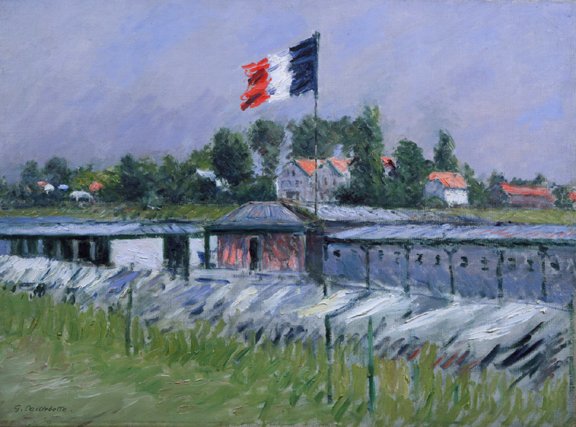 Lavoir sur la Seine, Linge Sechant